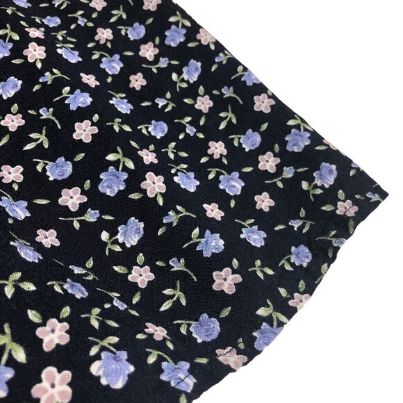 Vintage Enywear Enytime Skirt OS Petite Blue Floral Tiered Midi Cottagecore Boho - Picture 3 of 14